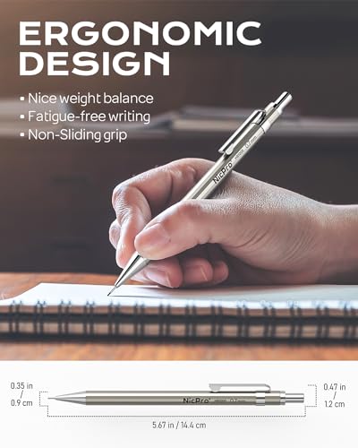 Nicpro MG026 8 Pack 0.5Mm & 0.7Mm Metal Mechanical Pencil Set thumb #3