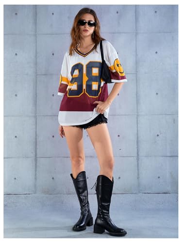 SOLY HUX Women's Y2k Blokette Jersey Shirts Oversized Mesh Number Graphic Tees V Neck Half Sleeve Loose T Shirt Tops4