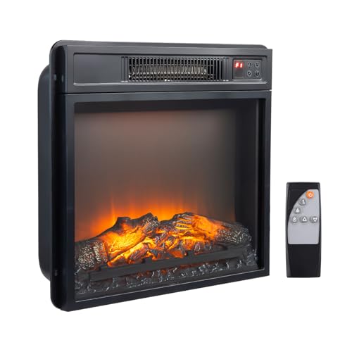 Bonnlo 18' Electric Fireplace Insert, 1400W Wall-Mounted, Recessed or Freestanding Heater, 6 Flame Colors, 5 Brightness Levels, 6-Hour Timer, Quiet, Safe, for Rooms up to 400 sq.ft