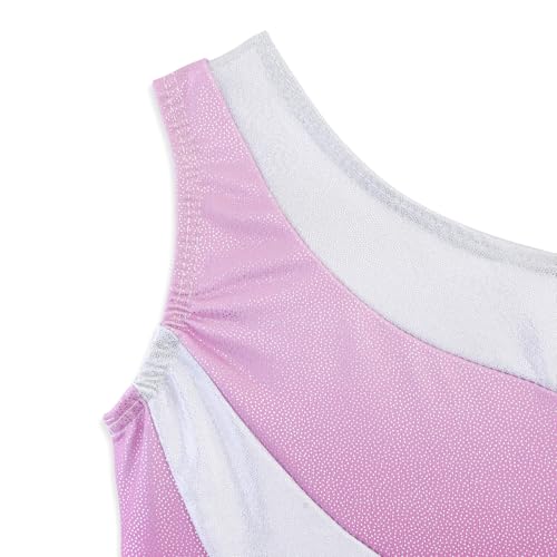 DAXIANG Gymnastics Leotards for Girls Sparkly One Piece Sleeveless Dance Unitard Biketard New Wine Red 9-10 Years - Thumbnail 3