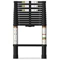 SPIEEK Telescoping Ladder for RV & Attic, 12.5FT Aluminum Extension Ladder with Dual Locking Mechanism, Max Load 330lbs, Compact Foldable Ladder for Roof, Home, Travel Trailer & Multi-Surface Use