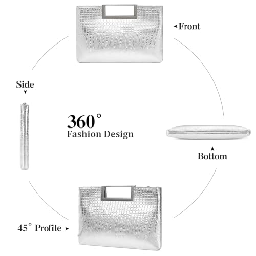 Image of RNIEGA Vegan Leather Handbag Clutch Purses for Women Formal Stylish Evening Clutch for Weddings, Proms, Cocktail