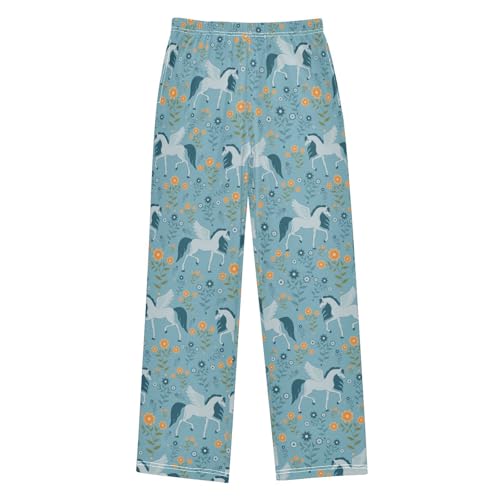 Boys' Pants Pegasus Flower Long Bottoms Jogger Pants Elastic Waist Trousers with Pockets S-XL