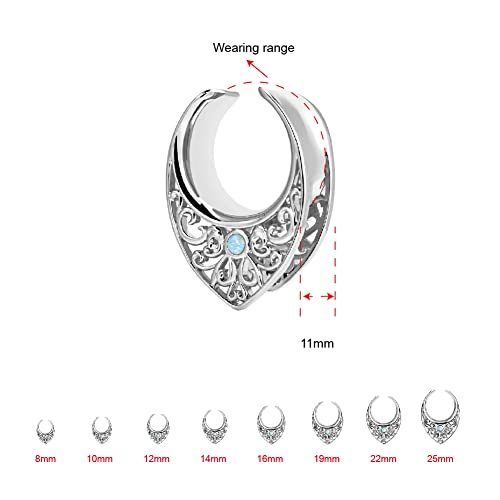 Erkuoo 2Pcs Floral Saddle Tunnels Plugs Hangers Open Saddle Ear Gauges Piercing Stretchers Expander Reverse Saddle Gauges Piercing Body Jewelry 1"(25Mm) #TOP2