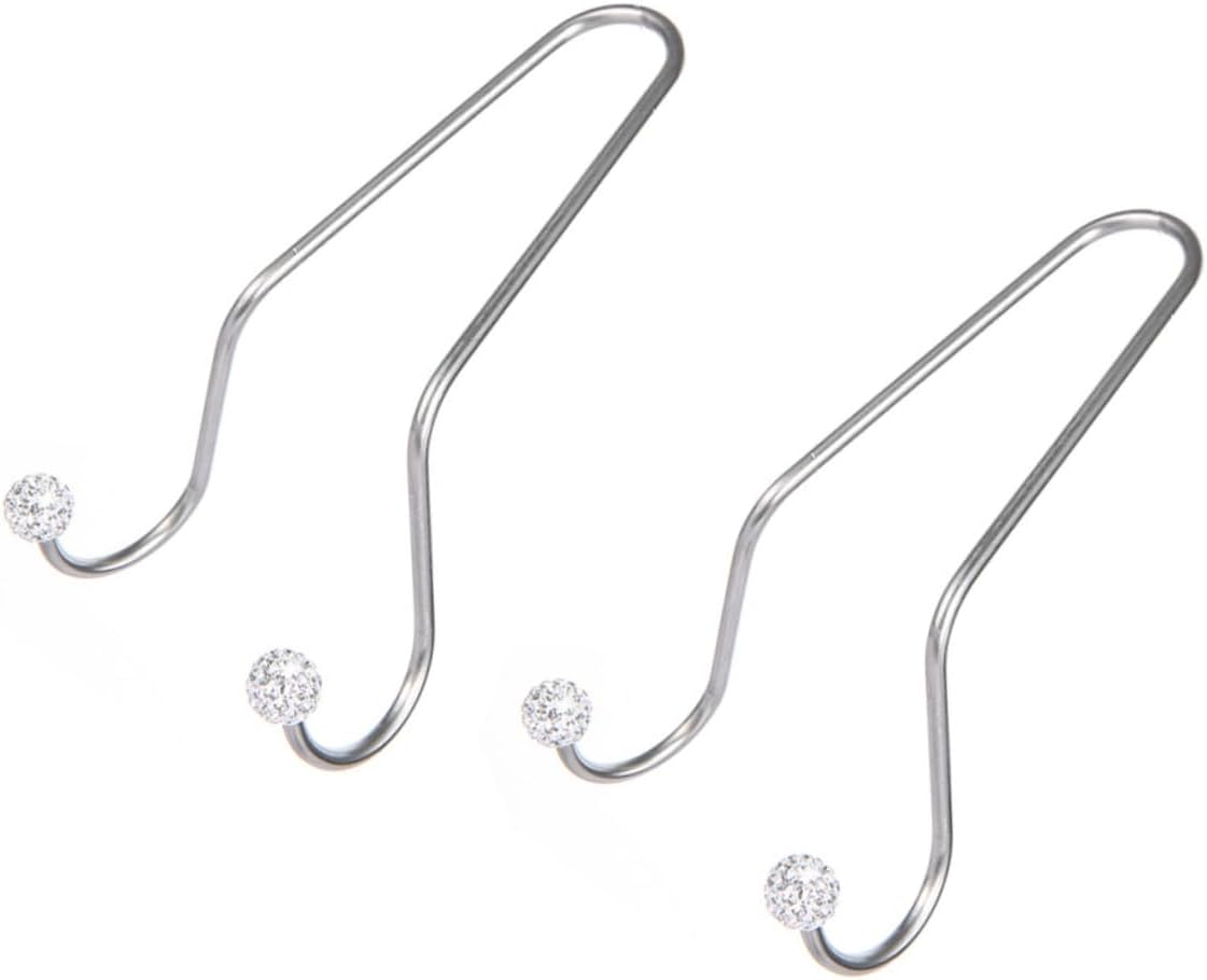 Unomor 2pcs Bling Car Seat Hooks Stainless Steel Headrest Hangers for Handbags and Groceries Style Car Back Organizer for Women and Girls