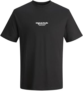 JACK&JONES JUNIOR Boys' Jorvesterbro Tee Crew Neck Noos Mni T-Shirt, Black/Fit: Loo…