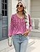 Zeagoo 3/4 Sleeve Top for Women Dressy V Neck Floral Blouses Bright Floral Shirts Cute Tunic Tops L