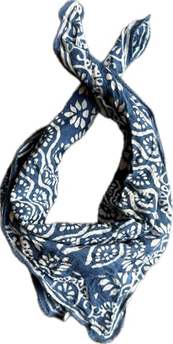 100% Cotton Bandanas, Bohemian Style Cotton Neck Scarf, Boho Soft Cotton Neck Scarf, Boho Soft Cotton Bandana, Cotton Neckerchief mud print summer gift bandana