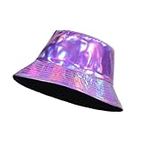 Eigso Uniex Hip Hop Party Metallic Bucket Hat for Woman Man Women Vintage Fashion Y2K Summer Beach Sun Hat for Women Men