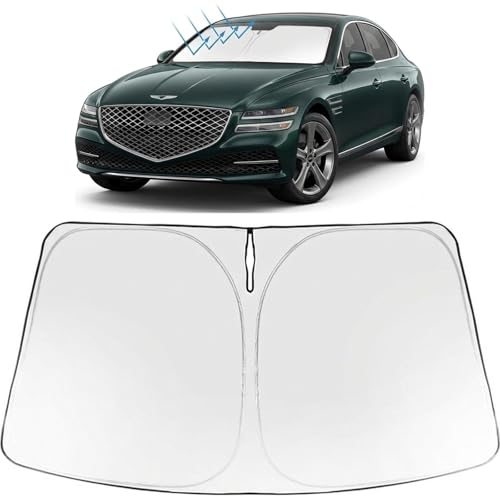 Image of Proadsy Windshield Sun Shade for Genesis G80 2021-2026 Foldable Front Sunshade Protector Sun Visor Blocks UV Rays Keep Car Cooler Accessories