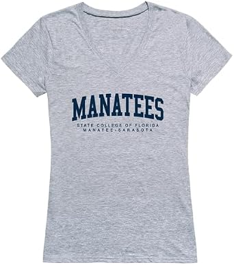 State College of Florida Manatee Womens Game Day Tee T-Shirt - Heather Grey, Medium