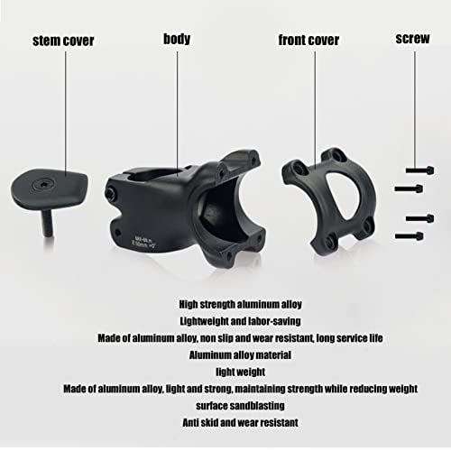 Socobeta Short Handle Bar Stem, Lightweight Aluminum Alloy Cnc Technology Sandblasting Technology Black Bicycle Stem For Folding Bike For Road Bike #TOP3