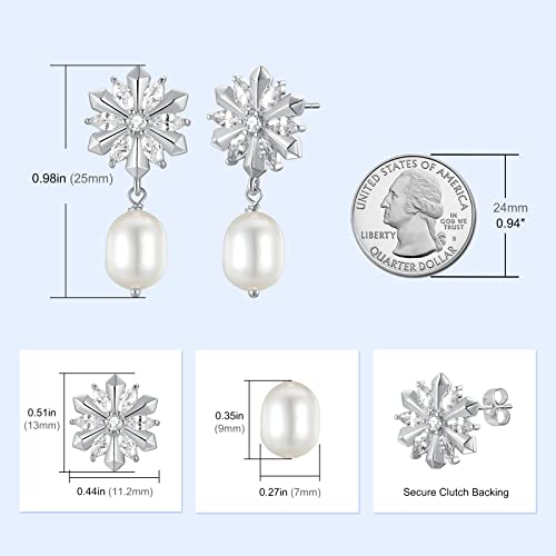 White Shell Stud Earrings And Pearl Drop Earrings For Women, Hypoallergenic 14K Real White Gold Plated Dainty Earrings… #TOP4