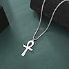 Egyptian Ankh Cross Pendant Necklace Symbol of Life Pendant Necklace Stainless Steel Classic Cross Pendant Necklace Egyptian Amulet Jewellery Necklace, M, Stainless Steel, No Gemstone #4