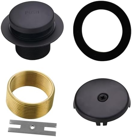 Fibetter Universal Bathtub Drain Overflow Faceplate – One Hole Cover With Screw, Matte Black