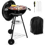 HaSteeL 18 Inch Charcoal Grill, Black Kettle...