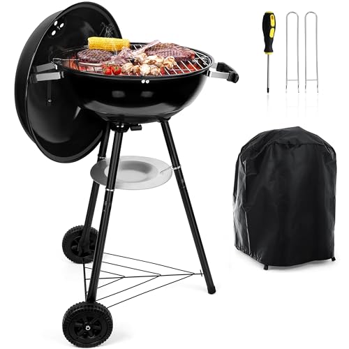 HaSteeL 18 Inch Charcoal Grill, Black Kettle...