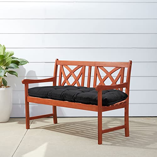 Downluxe Outdoor Chair Cushions, Waterproof Tufted Overstuffed U-Shaped Memory Foam Bench Cushion For Swing Loveseat Patio Funiture, 44" X 19" X 5", Black, 1 Pack #TOP6