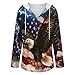 U.S Flag Bald Ea-gles Hoodies for Women V Neck Pullover Sweatshirts Long Sleeve Shirts Fashion Tops
