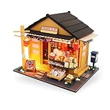 Vincrafted Cozy Japanese Street Shop Miniature – DIY 1:24 Scale Dollhouse all-inclusive diy kit for a fun