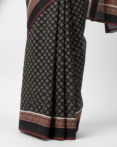 Image of Jack & Jini Women's Floral Print Pure Georgette Saree with Blouse Piece | Soft Casual & Festive Drape | Gift for Mother, Wife.