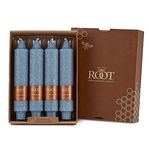 Bougies bleues non parfumées Root Candles Timberline Collenette 17,8 cm lot de 4
