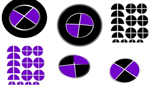 Image of Satin Purple and Matte Black - Compatible with BMW - Stickers Overlay Vinyl Decal for All Emblems Caps Logos Roundels Badges