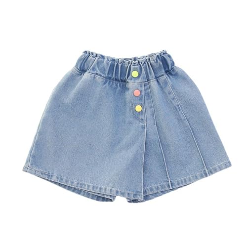 Girls Baggy Jeans Trendy Girls New Colorful Denim Culottes for Middle and Large Children High Waist Shorts3