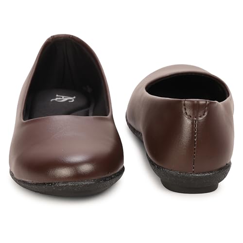 Image of DHANESHWAR Women's Ballet Flats Belly Shoes for Casual, Formal & Office Wear Ballerina | Comfortable Slip on Black Bellies for Women & Girls. 1 Pair