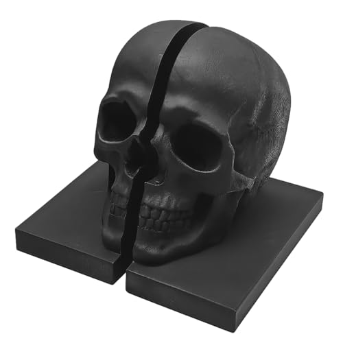 LuckyVin Black Skull Head Skeleton Decorative Statue Unique Design Split