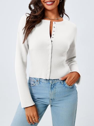 Image of Saodimallsu Womens Cropped Sweaters Cardigan