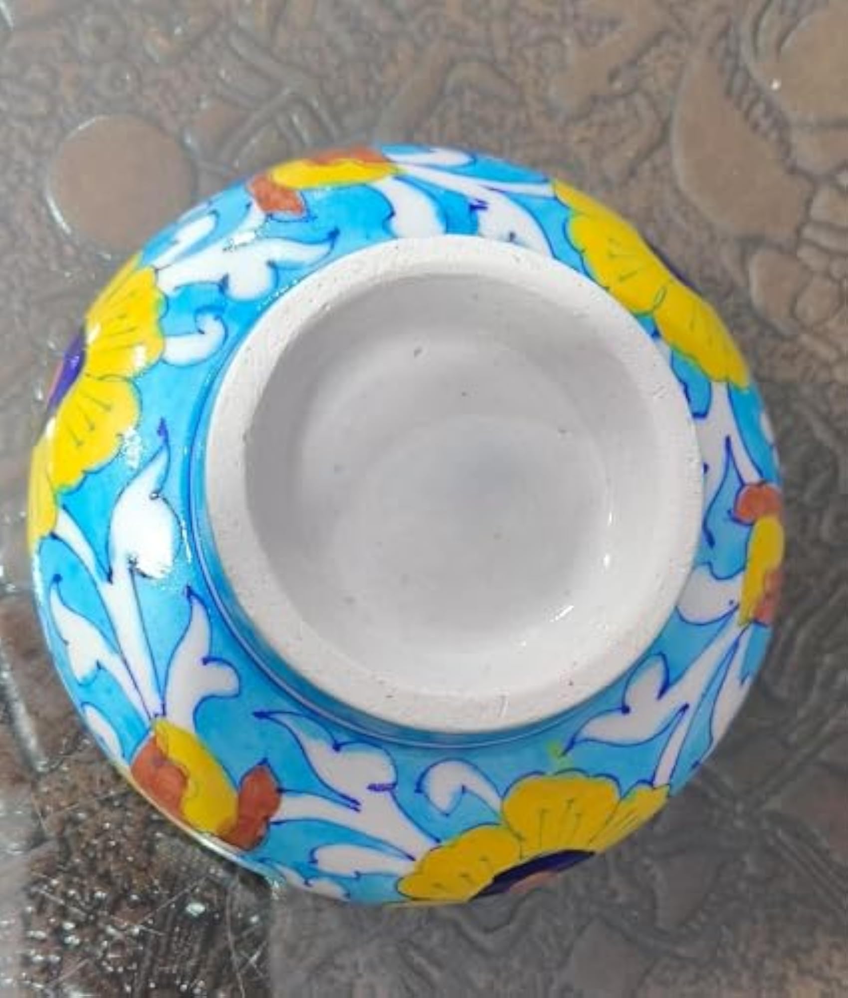 Handcrafted Ceramic Ashtray with Floral Design