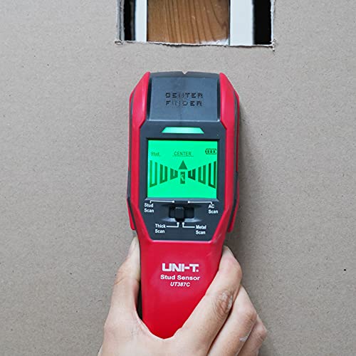 Uni-T Stud Finder Sensor Wall Scanner Ut387C, 4 In 1 Electric Wood Detector Center Positioning Finding With Lcd Display Buzzer Led Warning 4 Scan Modes For Wood Stud Metal Live Ac Wire Deep Detection #TOP2