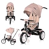 Lorelli Jaguar 4 en 1, Asiento Giratorio, Barra de tracción, Ajustable, Color:Beige-Negro