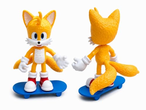 Image of Sonic Action Figures Set of 4 with Skateboards | Sonic, Shadow, Tails & Knuckles Characters | PVC Collectible Toys for Kids, Birthday Gift & Decoration (13 cm)