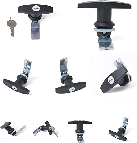 MACHSWON Garage Door Zinc Alloy T-Handle Lock Hanger Door Lock Kit with keys for Truck and Trailer, Silver - Image 4