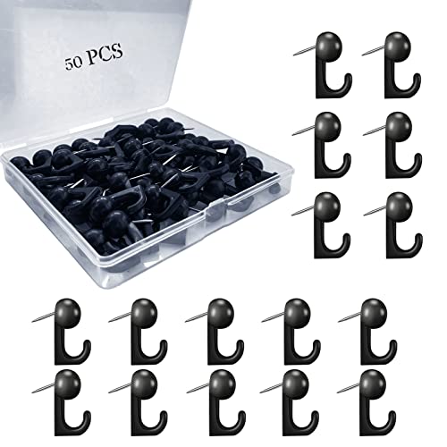 50 PCS Push Pin Hooks, Plastic Heads Cork Board Hooks