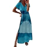 Boho Kleid Damen Sommerkleid,Hochzeitskleid Lange Ärmel,Batik Kleid Hippie,Sommerkleid Schulterfrei,Maxi Sommerkleider,Außergewöhnliche Abendkleider,Schwarze Ballkleider,Pastellfarben Kleider