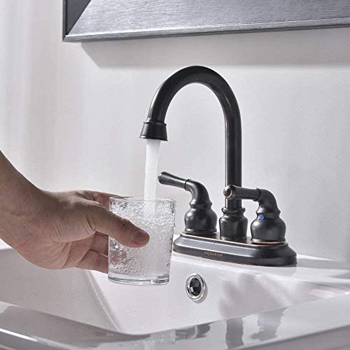 VCCUCINE Bathroom Faucet, Commercial 2 Handle Lavatory Centerset Oil Rubbed Bronze Bathroom Sink Faucet, Bathroom Vanity Vessel Sink Faucet