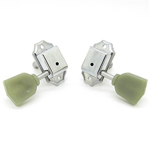 3R 3L Green Tulip Button Machine Heads Tuning Pegs Tunner for Lp Classical Guitar - Thumbnail 4