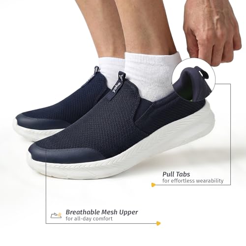 Image of YOHO Men's Walking Shoes with Memory Foam, Lightweight & Cushioned Slip on Sneakers Without Lace for Man|Comfortable & Stylish for Casual Wear Daily Use Walking & Gym SOS104