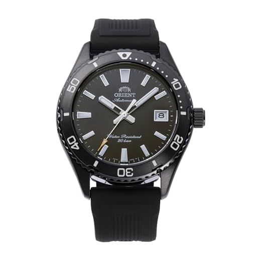 Orient Sports Mako AC0Q herenhorloge, automatisch, handmatig, waterdicht, 40 mm, Siliconen zwart, Sportief