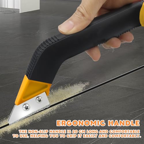 Fhioevt 8 Stück Fugenkratzer Fliesen Fugenentferner mit 6 Ersatzklingen Hand Fliesenfugen Entfernen Werkzeug Fugenmesser Fugenreiniger Schaber für Reinigung Bodenfliesen Badezimmer Küche