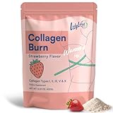 LivLyLuxe Collagen Burn Powder for Women – Appetite Suppressant for Weight Loss, Metabolism Booster & Belly Fat Support, with Multi Collagen Peptides and Probiotics – Strawberry Flavor, 30 Servings
