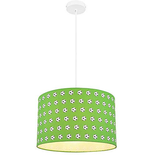 LED Hängelampe Kinderzimmerleuchte Fußball Pendellampe grün Spielzimmerlampe, 11W 1055lm warmweiß, DxH 35 x 120 cm