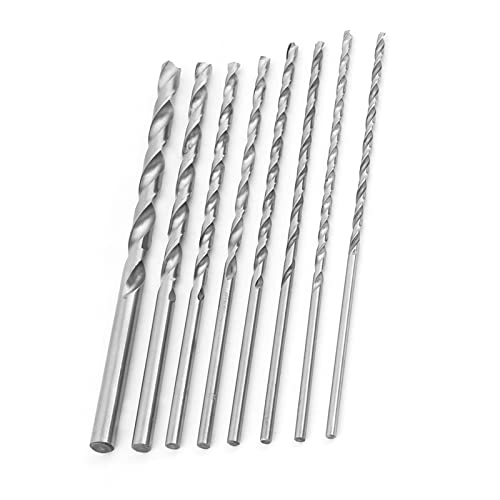 Jeu De 8 Forets Hélicoïdaux De 200 Mm, Mèches Hélicoïdales Extra Longues HSS, Ensembles D'outils à Tige Droite Ronde, Outil De Travail du Bois Pour le Bois, le Plastique Et L'aluminium (4-10 Mm)