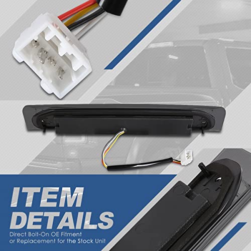 Auto Dynasty Dual Row 18 Led Rear Tail Center High Mount Stop Lamp Third Brake Cargo Light Compatible With Dodge Ram 1500 2500 3500 02-09, Black Housing, Smoke Lens #TOP2