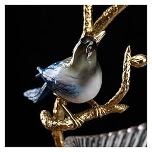 Fruit Bowl Chinese Retro Brass Bird Craft Fruit Plate Living Room Tabletop Decoration Fruit Plate Bowl Vegetable Basket