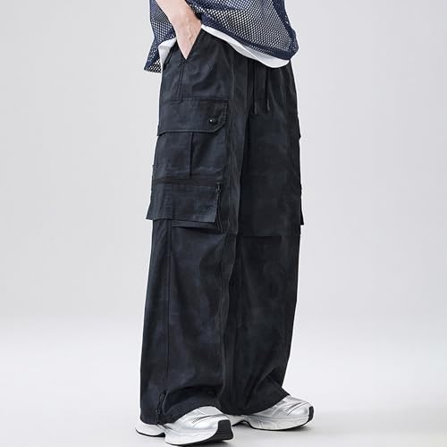 XYXIONGMAO Men's Loose Multi Pocket Streetwear Black Tactical Pants Baggy Techwear Sweatpants Hip Hop Casual Cargo Pants3