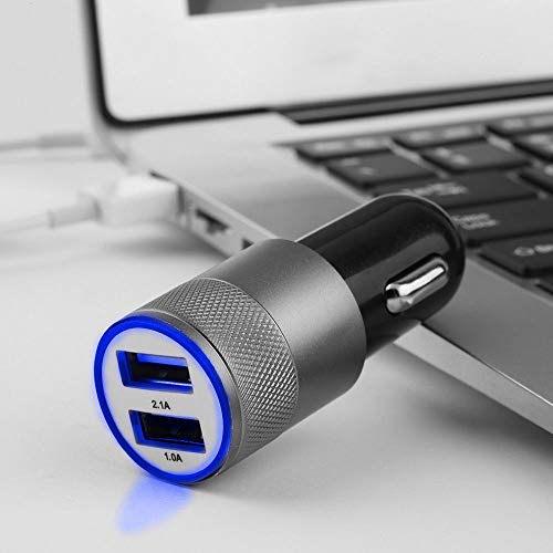 Mmobiel Car/Truck Charger Dual Usb Port Cigarette Lighter Adapter (5V/4.8A/24W) Compatible With Iphone Samsung Xiaomi Oppo Oneplus Huawei Google, Tablets, Mp3 Player, Digital Camera (Silver) #TOP1